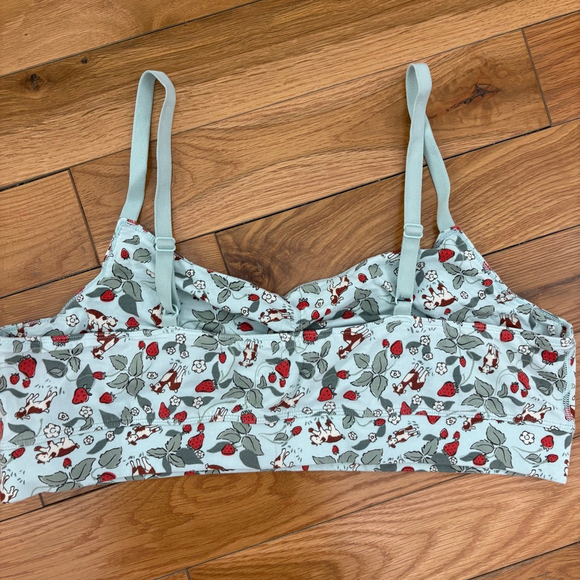 Duluth Trading Co XL Light Blue Red Strawberry Cow Bralette - Picture 3 of 6